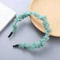 Cerchietto pieghettato verde menta in chiffon con stile organza increspato - Verde malachite