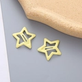 Set of two yellow hollow star hair clips for girls in a sweet minimalist style - Yellow