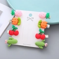 8er-Set süße Haarspangen aus Harz mit bunten Cartoon-Obst- und Pflanzenmotiven für Kinder - Paar Clips Typ 1