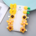 10-piece set of yellow hair clips with cute butterfly, pineapple, and floral shapes for girls - Yellow Series