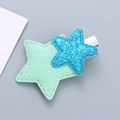 Sparkly glitter star hair clip with blue and mint green layers for girls accessory - Blue
