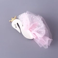 Diadema de cisne rosa para niñas con falda de tul y detalles de lazo delicados - Pinza para el cabello / Rosa