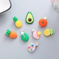 Set of 8 cute fruit and vegetable resin hair clips for girls with silver alligator clips - Random Vegetable And Fruit