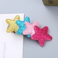Sparkly glitter star hair clip set with gold, blue and pink sequins for girls - Colorful
