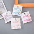Pinzas para el pelo de unicornio con purpurina para niñas set de dos en rosa y azul - Colores Mezclados al Azar