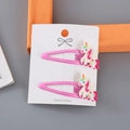 Pink glitter resin unicorn hair clips for kids on display card one pair set - 1# Pink Unicorn Style