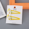 Set of two yellow unicorn BB hair clips for kids on a white display card - 3# Yellow Unicorn Style