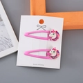 Horquillas de unicornio rosa con purpurina para niñas, set de dos en tarjeta - 10# Hot Pink Unicorn Style