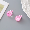 Pink glitter resin heart hair clips with cute bows for kids and little girls - Rose Red Lollipop