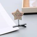 Cute macaron star hair clip with colorful sequins on a spring metal duckbill base - Mixed Silver Sequin Star