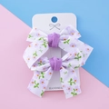 Paire de barrettes à cheveux nœuds à fleurs violettes faites à la main pour filles - Petites Fleurs Violettes