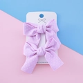 Paire de barrettes à cheveux nœuds violets à pois pour filles faits à la main - Pois Violet
