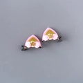 Barrettes oreilles de chat roses avec étoiles dorées et pompons pour filles - Style Oreilles de Chat avec Pompon / Oreilles de Chat avec Pompon Rose