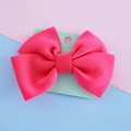 Fermaglio per capelli con fiocco in tessuto rosso rosa acceso su cartoncino verde - Rosa Rosso