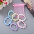 Set di 5 elastici per capelli in organza stampa girasole colori pastello con sacchetto - Multicolore Misto