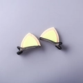 Paire de jolies barrettes oreilles de chat beige et jaune avec clips en métal pour filles - Forme Oreilles de Chat