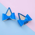 Pinzas para el pelo de orejas de perro azul real con purpurina y lazos para niñas - Azul
