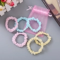 Set di 5 elastici per capelli in organza colori pastello con stampa di girasole - Mix Giallo Rosa E Verde