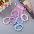 Fünf Macaron Organza-Organza-Haargummis in Lila, Rosa und Blau mit einem Organza-Beutel - Lila Blau Und Rosa Mischung
