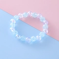 Süßes Perlenarmband mit bunten, schillernden Crackle-Perlen für Mädchen und Kinder - Hellblau