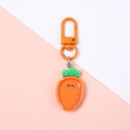 Portachiavi a carota in resina con moschettone a D arancione per zaini bambini - Carota