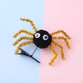Halloween spider hair clip for girls with spring bouncy legs and gold glitter accents - Gold
