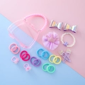 Coffret cadeau accessoires cheveux pour filles avec sac couronne et nœuds pailletés - Collection Couronne Violette