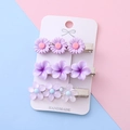 3er-Set lila Kunstharz-Blumen-Haarspangen mit Gänseblümchen auf einer Handmade-Karte - 5# Violett Gemischtes Blumen Set