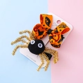 Fermaglio di Halloween con fiocco arancione e ragno di peluche nero per feste bimbi - Stile Fiocco Ragno Arancione 1 (橘色1#)