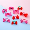 Set of 10 colorful handmade bow hair ties with cute polka dot and cartoon patterns - Mixed Colors 3