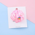 Pink sequined shell hair clip with bow for girls, cute seaside princess accessory - Pink Shell