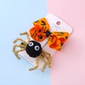 Set mollette per capelli Halloween per bambini con fiocco arancione e ragno nero - Stile Fiocco Happy Halloween Arancione (橘色2#)