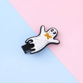 Fermaglio per capelli a fantasma bianco di Halloween in PVC morbido con fiocco giallo - Fantasma Stile 1