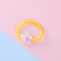 Anello elastico con perline per bambini con perle gialle sfaccettate e ciondolo a stella - Stile Stella / Giallo Trasparente
