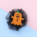 Halloween Kürbis-Geist Haarklammer mit orangefarbenem Glitzer und schwarzem Netzdetail - Kürbis 3