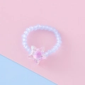 Anello di perle fatto a mano con sfaccettature lavanda e ciondolo a stella cangiante - Stile Stella / Azzurro