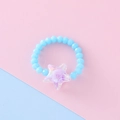 Anello elastico con perline blu per bambini e ciondolo a forma di stella - Stile Stella / Blu Pieno