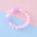 Pink and purple candy-colored beaded flower bracelet for girls on colorful background - 3# (Purple Flower Style)