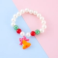 Kinder Perlenarmband mit grünen Glitzerperlen und einem süßen gelben Glockenanhänger - Glockenstil