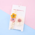 Set di 2 graziose fasce per neonati con fiori in pizzo e maglia per bambine - Stile Fiore in Rete e Maglia (2#)