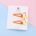 Glitzernde orangefarbene Einhorn-Haarspangen für Kinder auf Displaykarte - Oranges Einhorn (3#)
