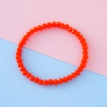 Sparkling orange faceted crystal beaded bracelet for girls with vibrant summer style - Red