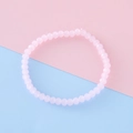 Sparkling light pink faceted crystal bead bracelet for girls with elastic design - Pink 1