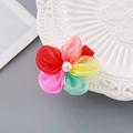 Colorful layered mesh flower hair clip with pearl center for girls New Year hair accessory - Seven-Color Flower Hair Clip