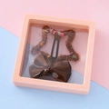 Set mollette per capelli con stella di peluche marrone e fiocco di raso in scatola rosa - Stile 3 Marrone Caffè