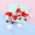 Paire de barrettes brodées en forme de poisson koi avec glands pour enfants - Carpe koi