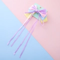 Pinza de pelo con lazo de princesa con cintas macarrón y borlas largas moradas - Violeta Claro