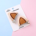 Carine mollette per capelli a orecchie di gatto in peluche marrone per bimbe - Beige