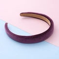 Simple dark purple velvet headband with non-slip lining for girls daily wear - Purple