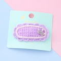 Pinza para el pelo de punto lavanda hecha a mano con corona plateada - Púrpura Corona